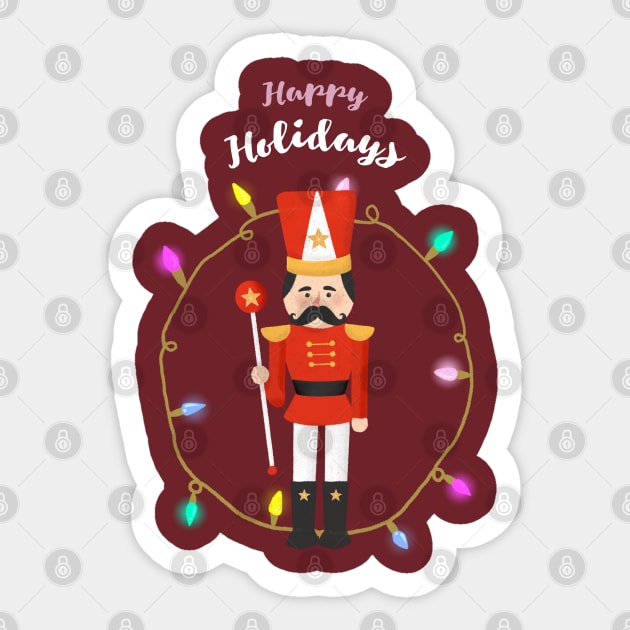 Happy Holidays - Nutcracker Sticker by Eclectic Assortment